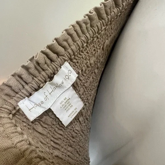 House of Harlow 1960 Beige Smocked Jumpsuit - Picture 3 of 5